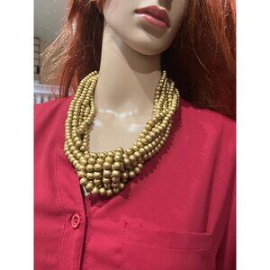 Chunky gold necklace, gold multilayered statement big oversized gold necklace